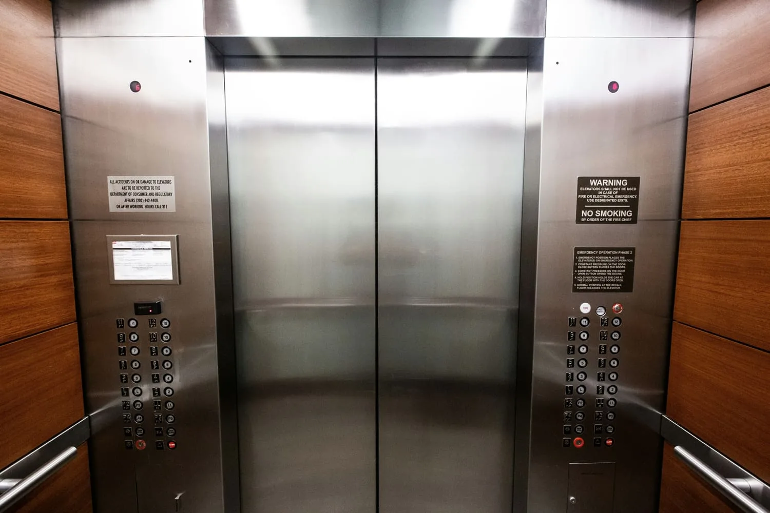 Decorative stainless steel elevator and interior panels