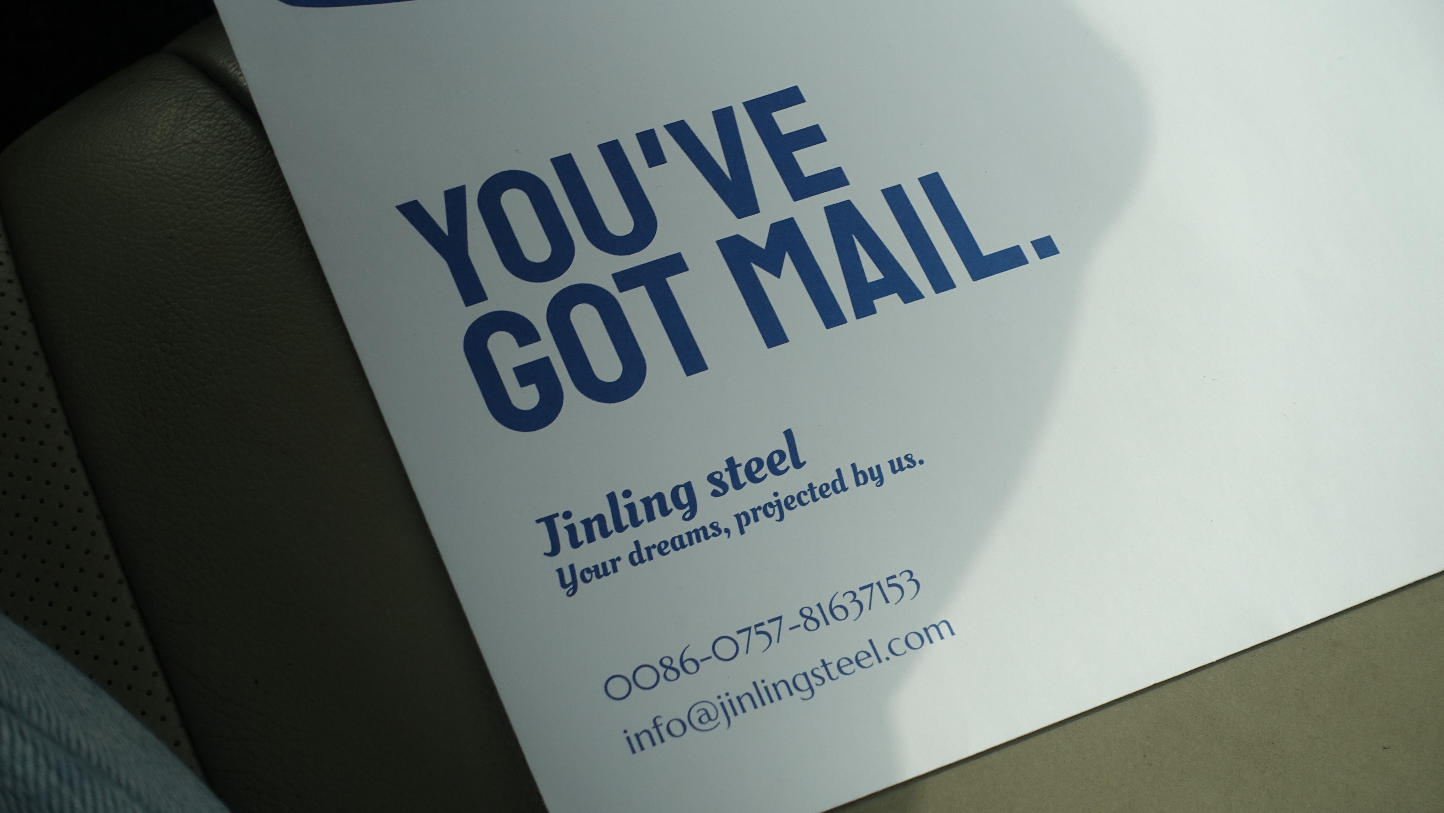 Jinling Metals printed inquiry document for stainless steel email contact