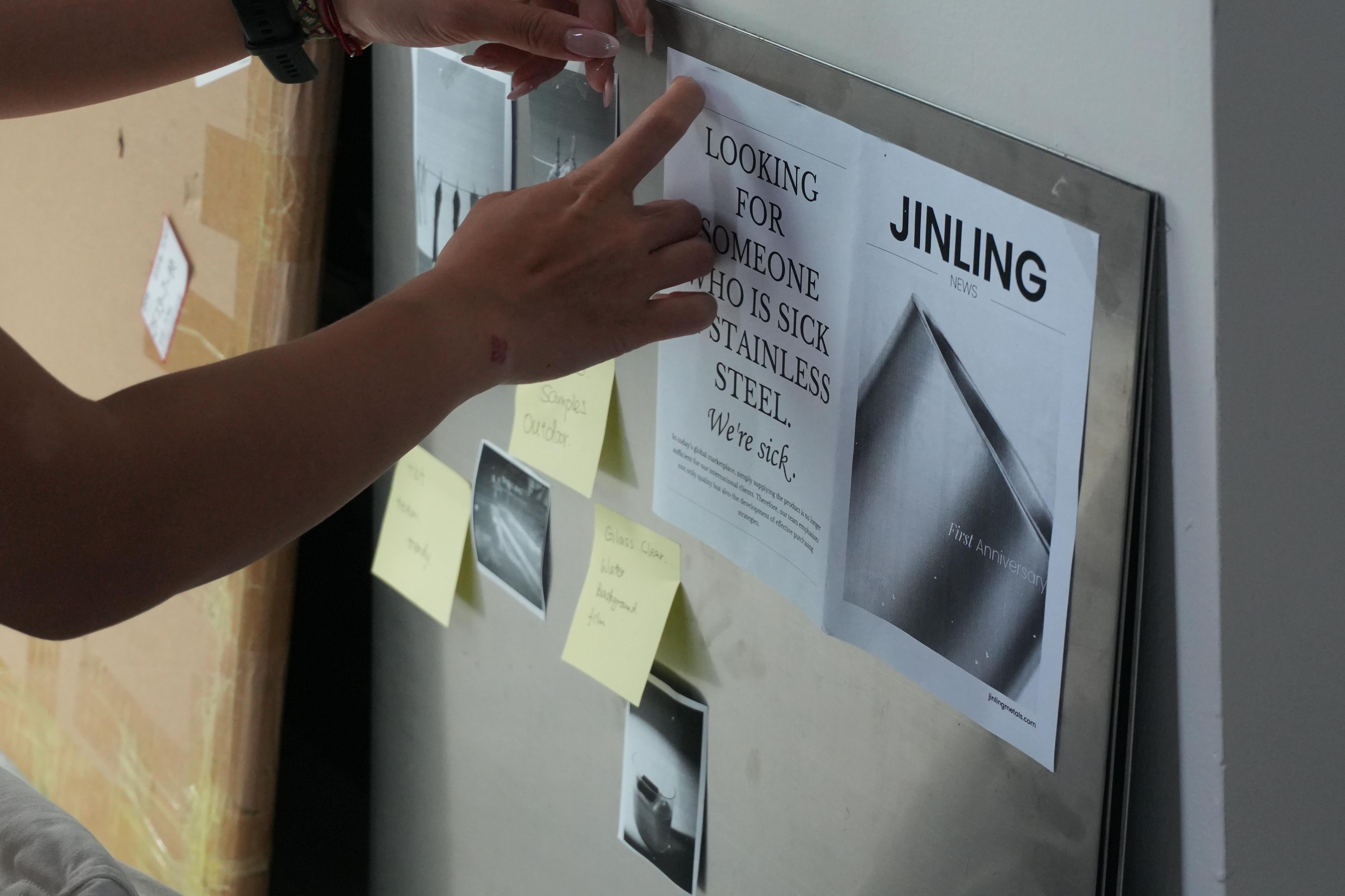 Jinling Metals team preparing stainless steel inquiry and project notes