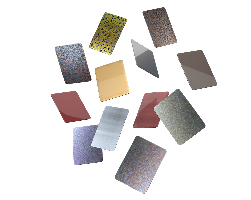 Colored decorative stainless steel surface finish