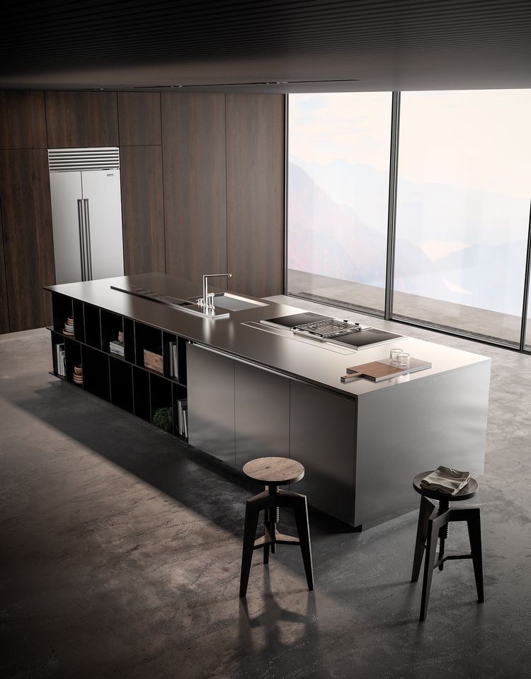 Stainless steel surface finish for kitchen equipment