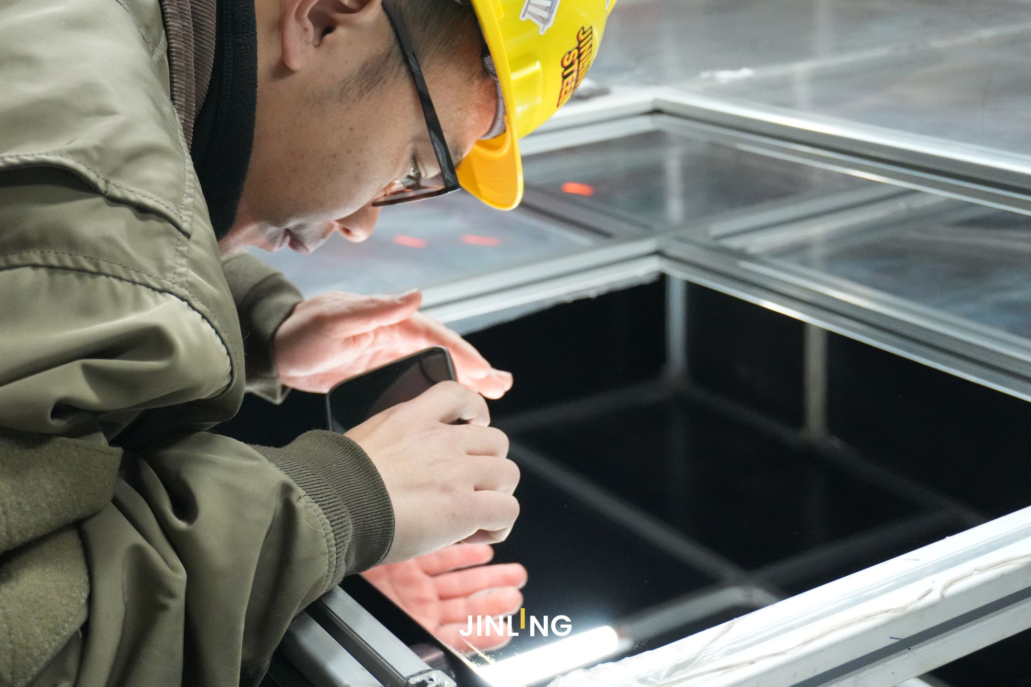 8K black mirror stainless steel detailed surface inspection